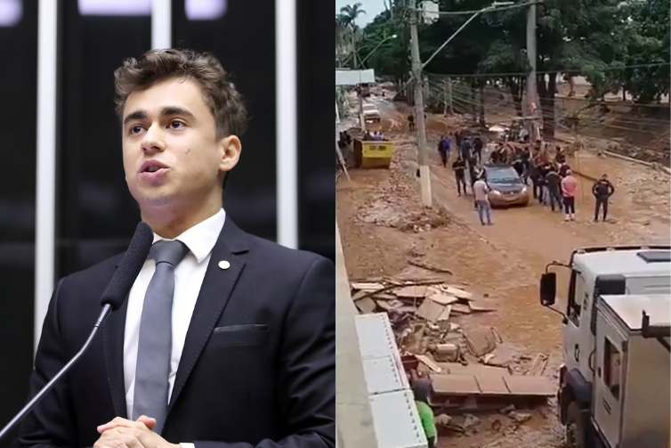 Moradores de Ubá criticam Nikolas Ferreira por bloquear rua alagada para gravação de vídeos