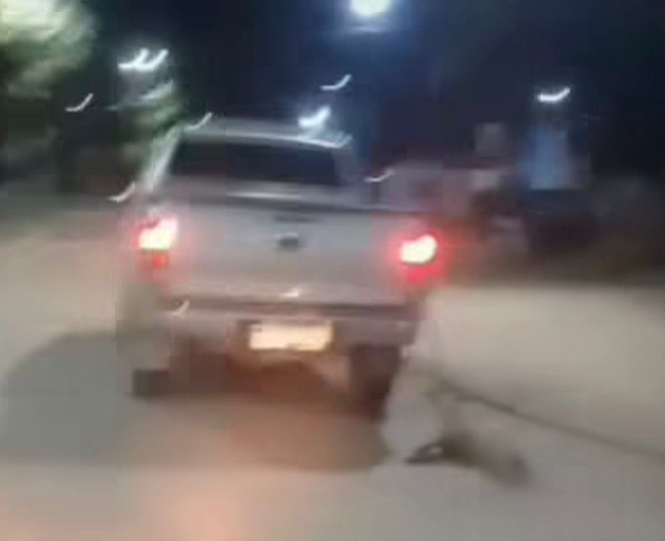 Imagens mostram caminhonete arrastando cachorro em Redenção, no Pará