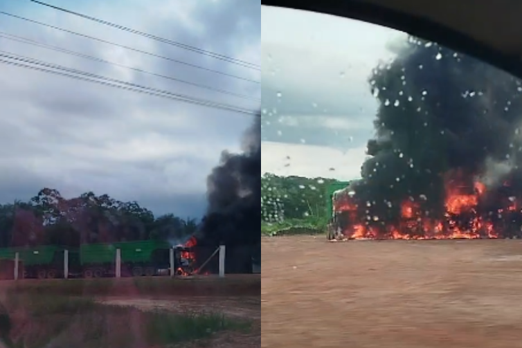 Caminhões de empresa são incendiados em ação criminosa na PA-253, em Irituia