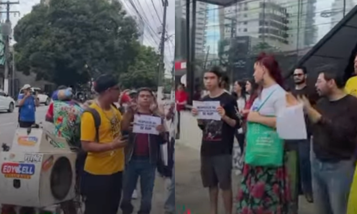 Ato em frente ao Cesupa cobra expulsão de alunos após agressão com arma de choque contra pessoa em situação de rua