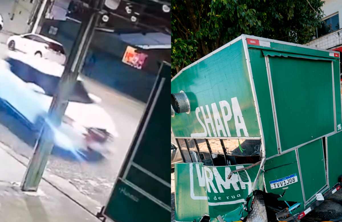 Motorista foge após destruir food truck em acidente na Marambaia, em Belém