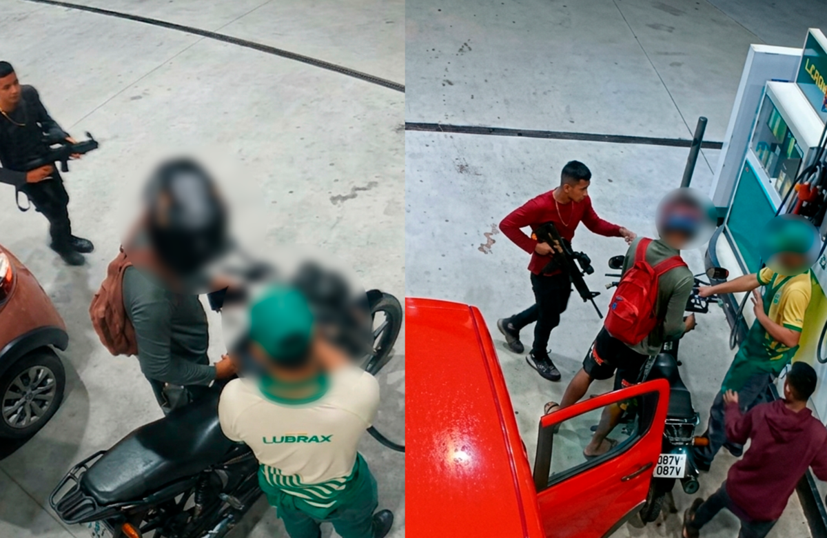 Criminosos armados com fuzis rendem frentista e cliente durante assalto a posto de combustíveis em Marituba