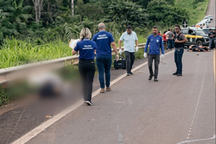 Motociclista em acidente na Transamazônica, próximo de Altamira