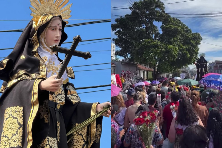 Procissão das Rosas reúne centenas de fiéis em homenagem a Santa Rita de Cássia em Belém