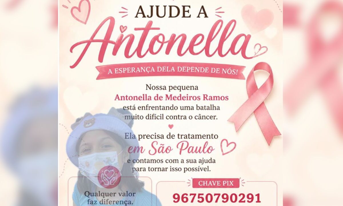 Campanha arrecada doações para tratamento de criança com câncer que precisa ir para São Paulo
