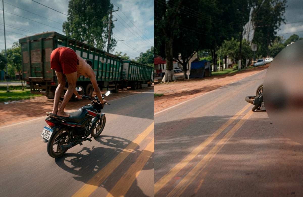 Motociclista fica ferido após manobra arriscada na PA-150, em Tailândia