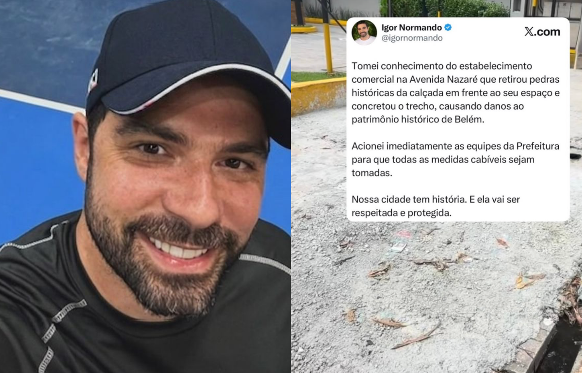 Igor Normando reage após concretagem de calçada histórica e diz que Belém “tem história”; a população não vê a preservação
